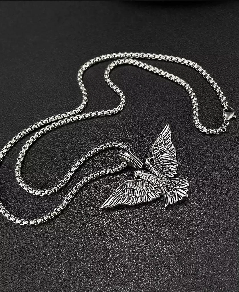 Rhona Sutton Silver Eagle Empire Stainless Steel Pendant Necklace 3