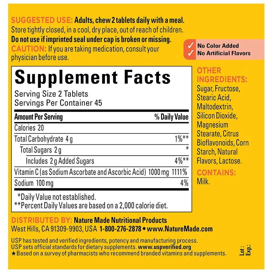 Nature Made Extra Strength Dosage Chewable Vitamin C 1000 mg Tablets 4