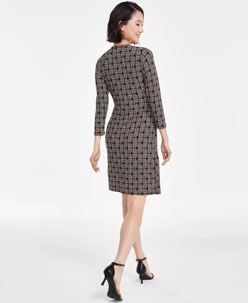 Anne Klein Petite Printed Faux-Wrap 3/4-Sleeve Dress 2