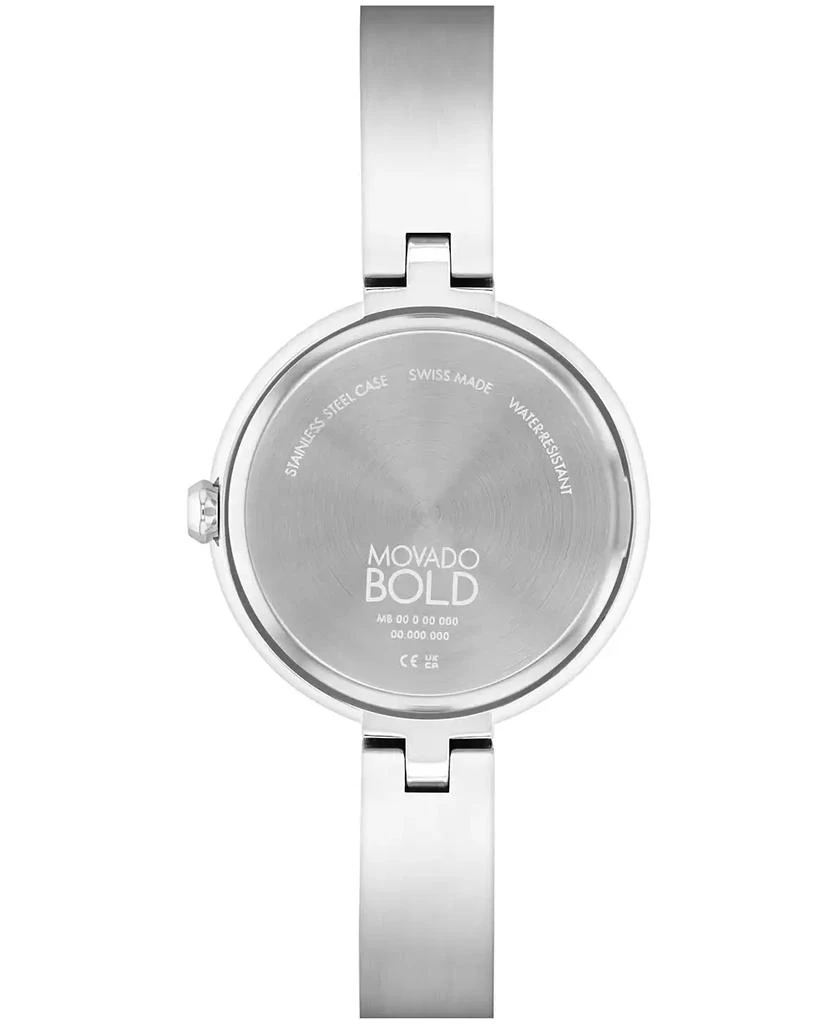 Movado Women's Bold Bangles Swiss Quartz Silver-Tone Stainless Steel Watch 28mm 3