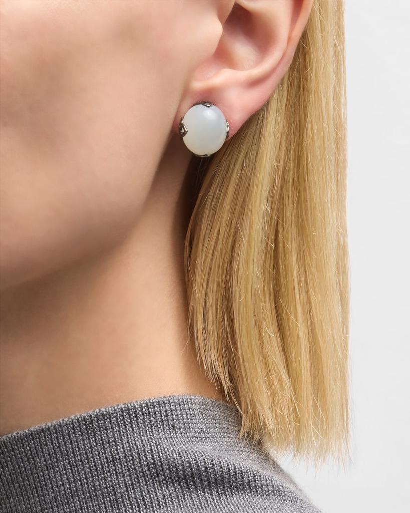 Piranesi 18K Black Gold Cabochon Moonstone Convertible Earrings