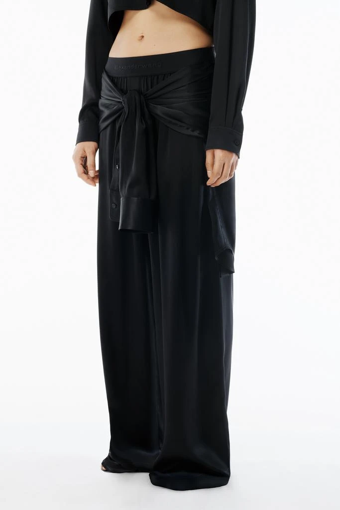 Alexander Wang Black Silk Charmeuse Pre-Styled Boxer Pant 3