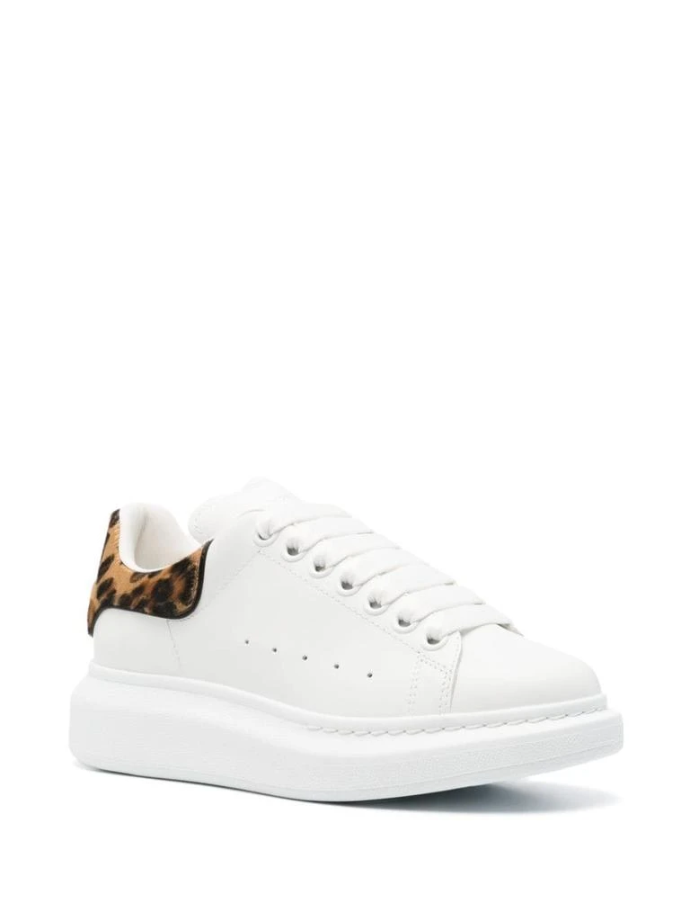 Alexander McQueen WHITE AND BROWN LEATHER SNEAKERS 3
