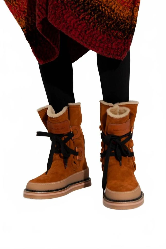 Salvatore Ferragamo Women
s Celeno Ankle Boots In Brown 4