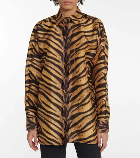 Salvatore Ferragamo Tiger-print silk shirt 5