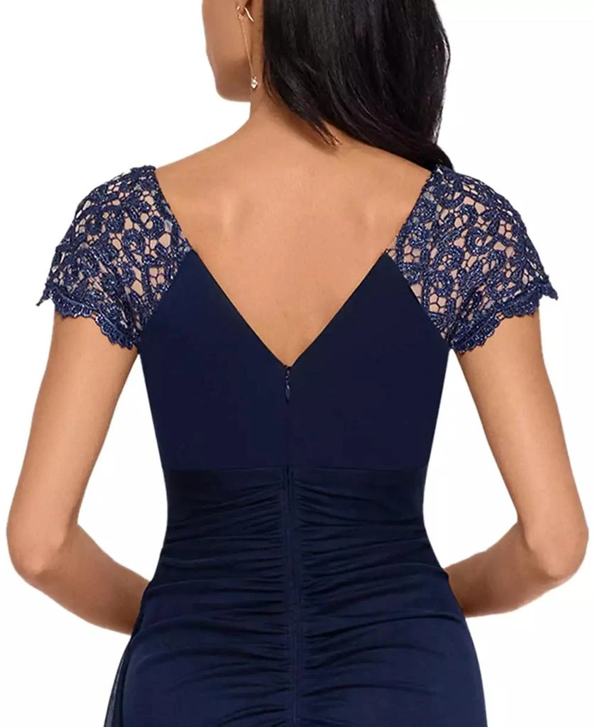 XSCAPE Petite Lace-Shoulder Gown 4