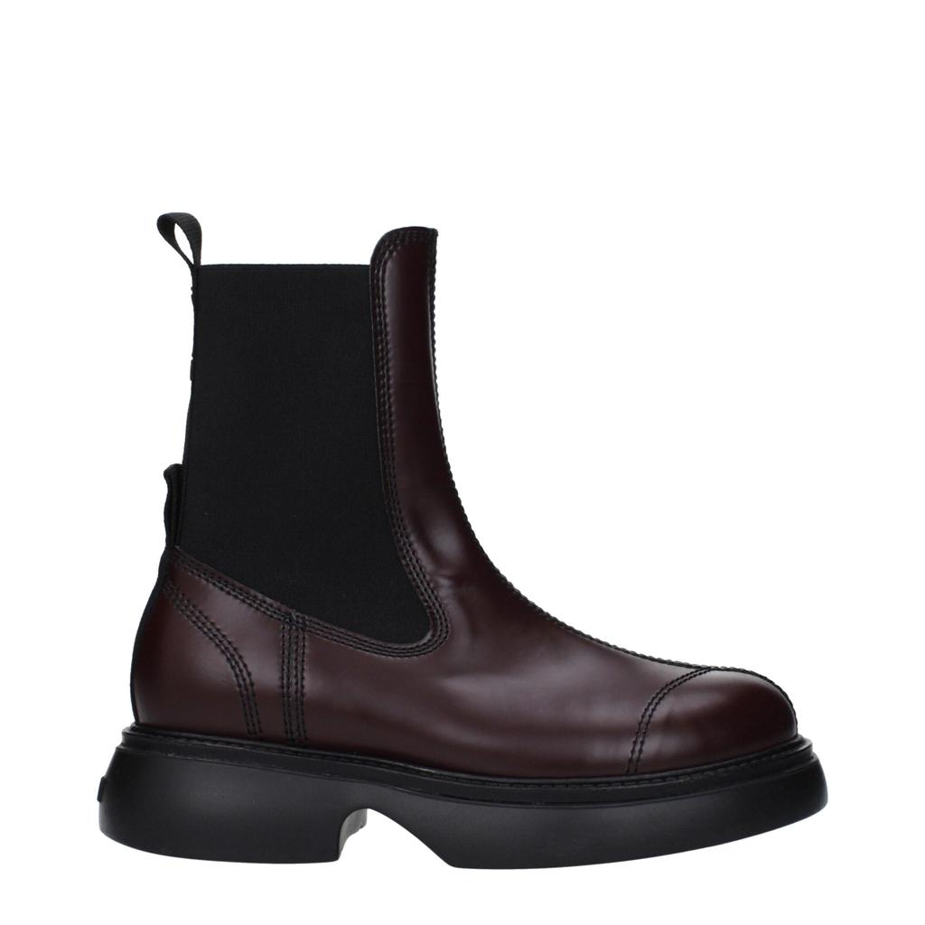 ミドルブーツ Ganni Chocolate Synthetic Leather Boots feminine buckle chelsea boot in chocolate fondant – Twigs