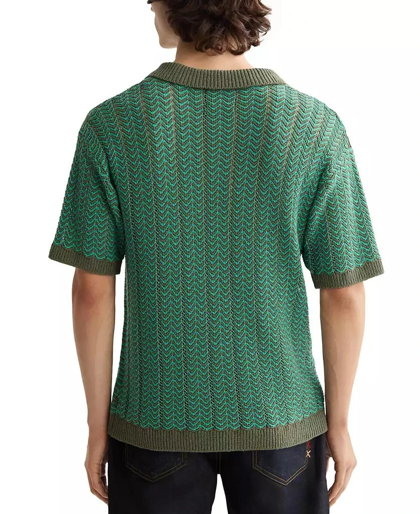 Scotch & Soda Men's Structured Knit Sweater Polo Shirt 4