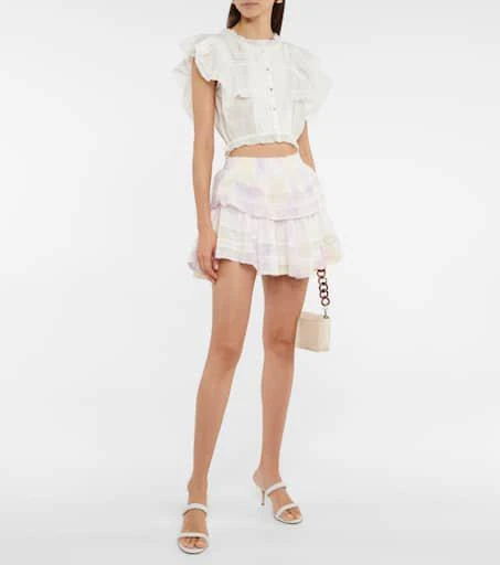 LOVESHACKFANCY Nora lace-trimmed cotton top 2