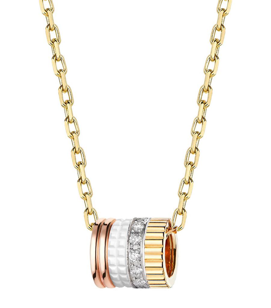 Boucheron Mixed Gold and Diamond Quatre White Edition Pendant Necklace