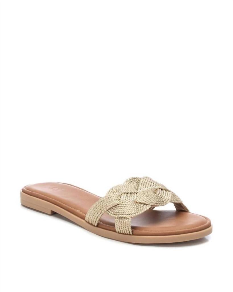 Xti Women's Braided Flat Sandals In Gold