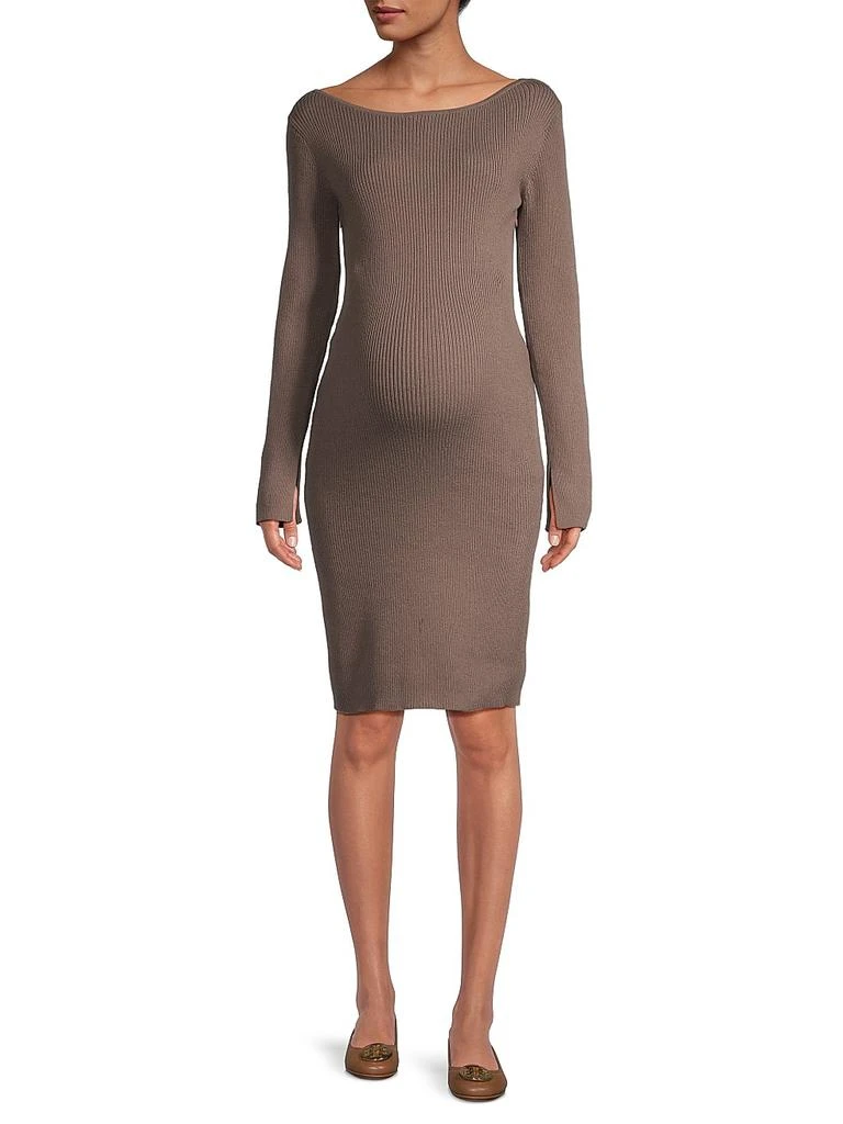 Nom Maternity Hudson Ribbed Maternity Sweater Dress 2