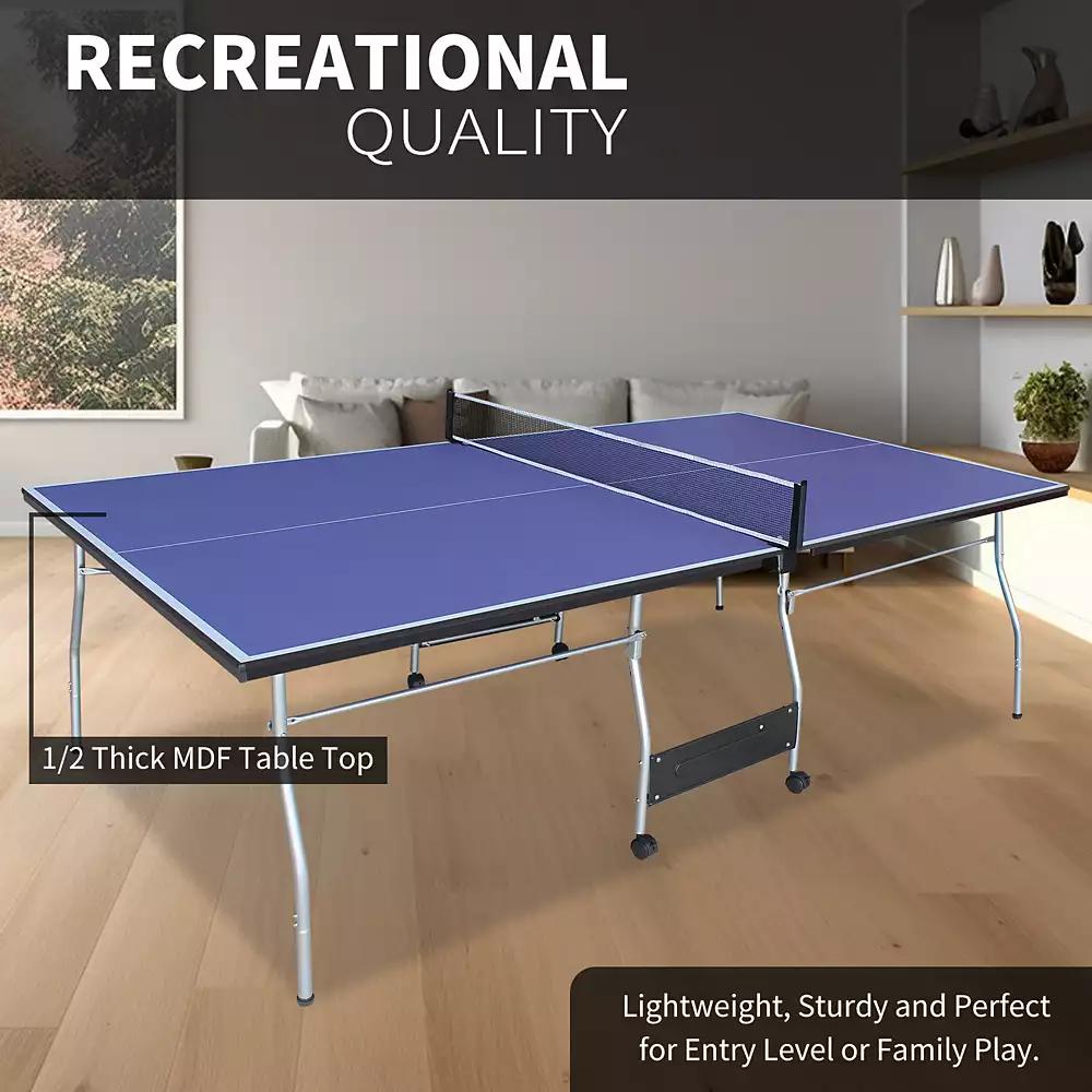 Streamdale Furniture Streamdale Foldable Midsize Table Tennis Table with Paddles, Net, Balls