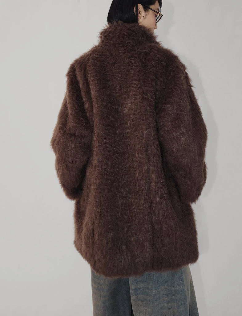 Pixie Market Brown  Faux Fur Coat 9