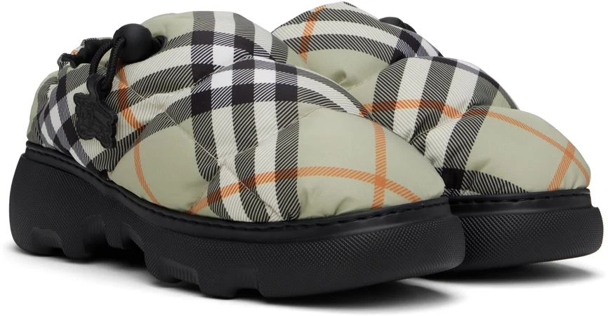 Burberry Green Check Nylon Pillow Loafers 4