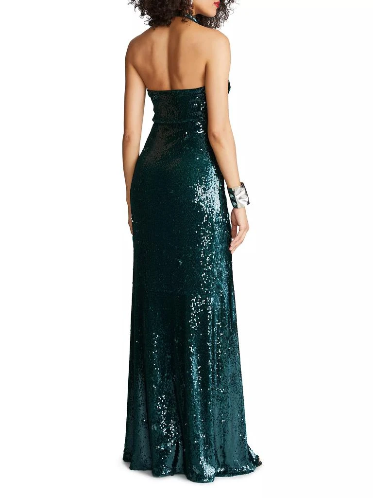 HALSTON Tova Sequin Halterneck Gown 6