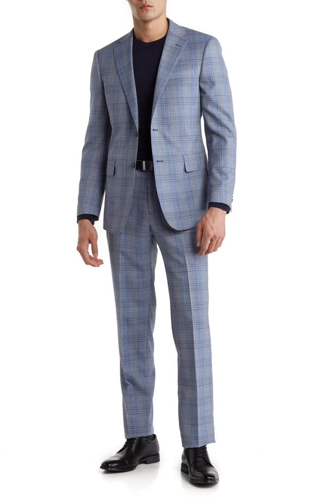 English Laundry Trim Fit Plaid Wool Blend Suit 1