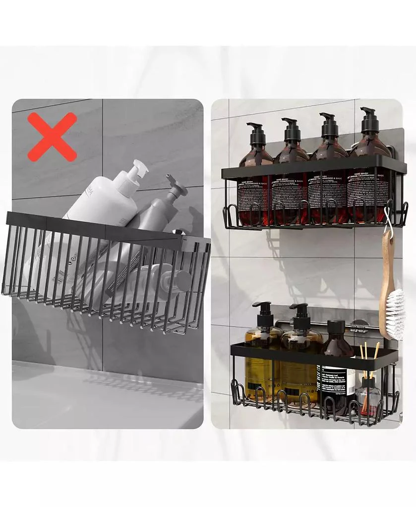 Cheer Collection Stainless Steel Self-Draining Heavy-Duty Shower Caddy 5-Pack 3