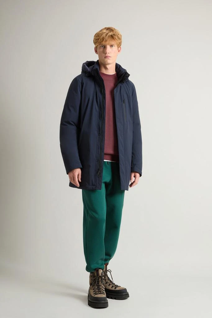 Woolrich Mountain Parka in Stretch Nylon - Men - Blue 2