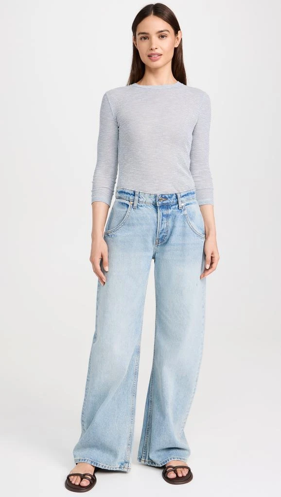 Vince Micro Stripe 3/4 Sleeve Crew Tee 4