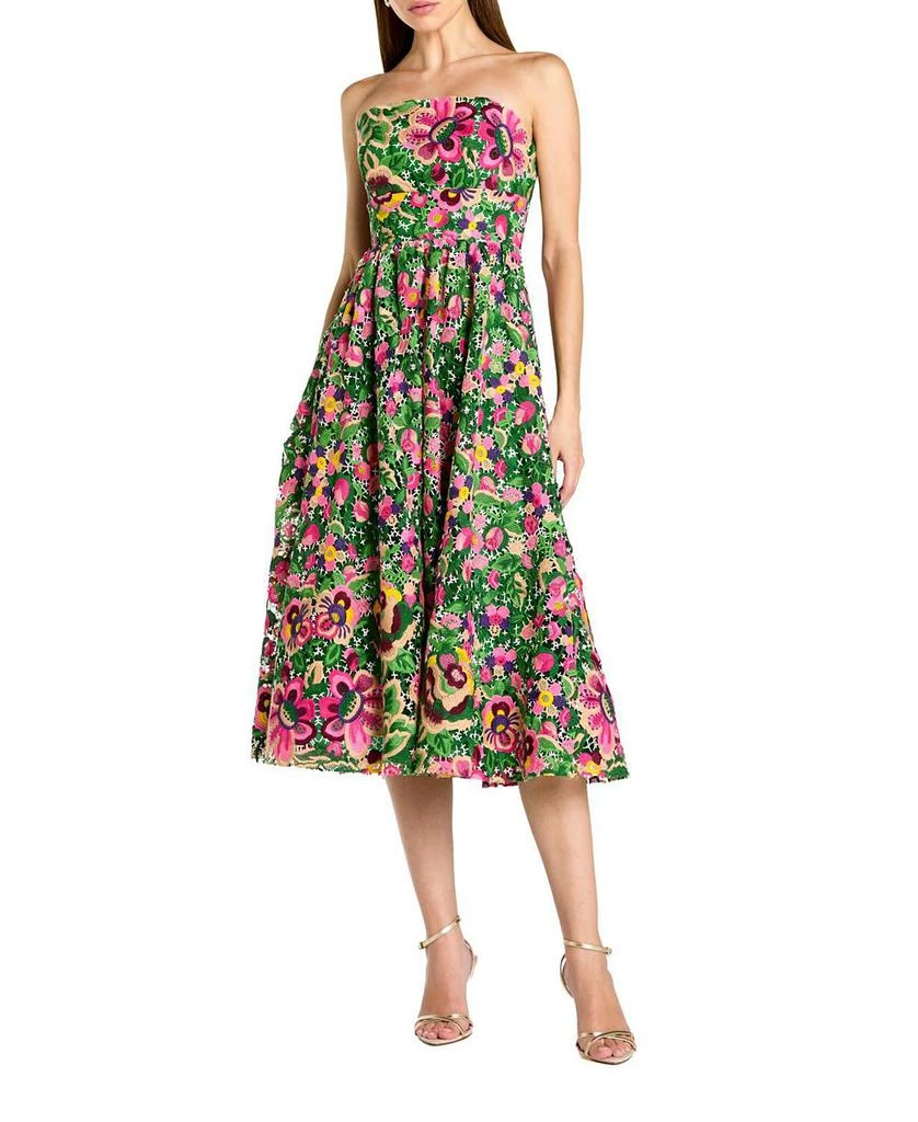 Mac Duggal Strapless Floral Embroidered Midi Dress - Dresses & Skirts -  Free Shipping - BeyondStyle
