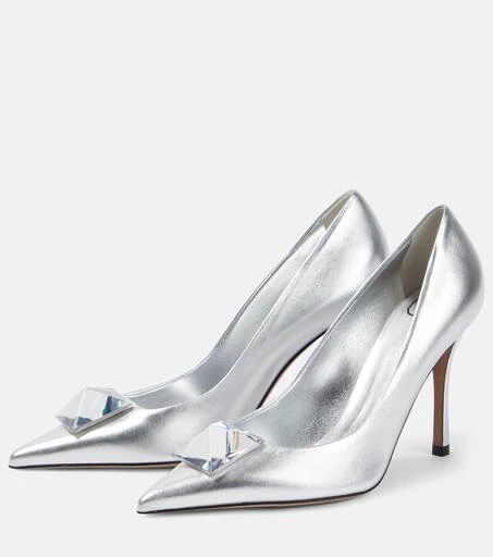 Valentino One Stud metallic leather pumps 5