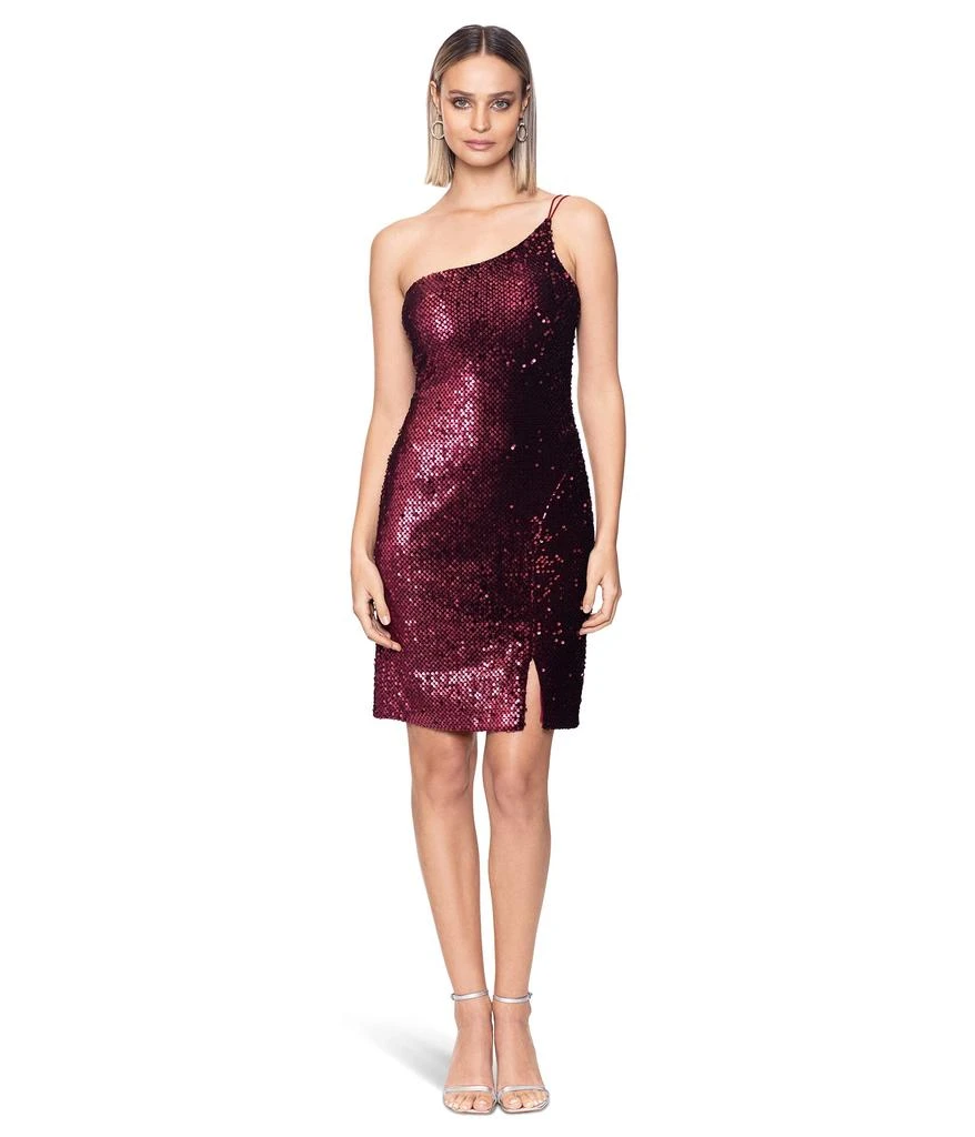 One Shoulder Dress Betsy And Adam Burgundy Dress Betsy Adam Short