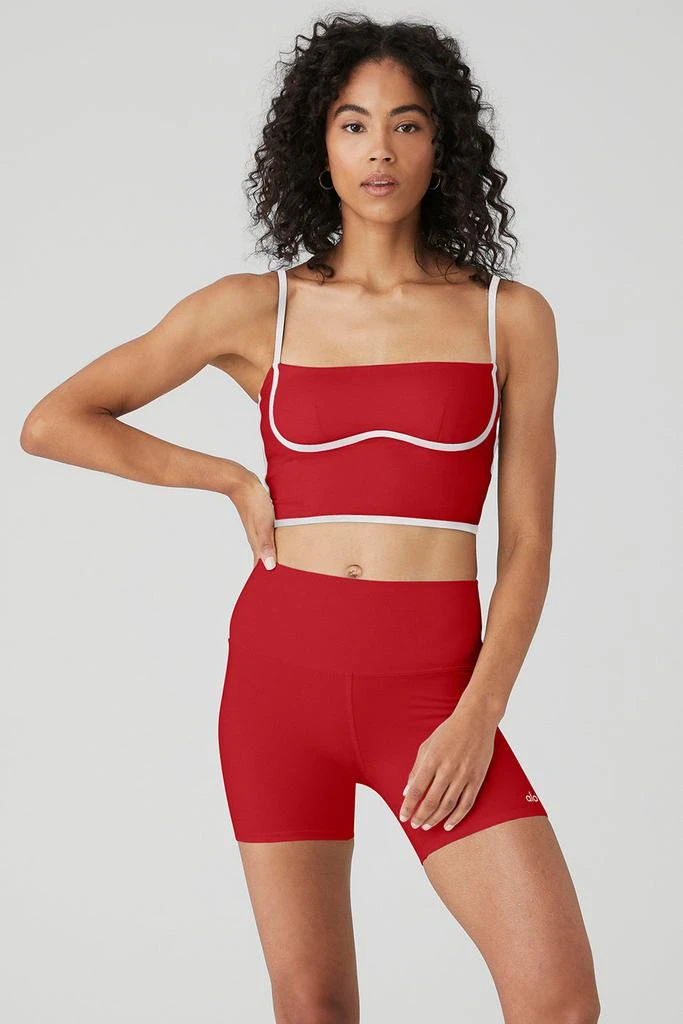 Alo Airbrush Streamlined Bra Tank - Classic Red/White 1