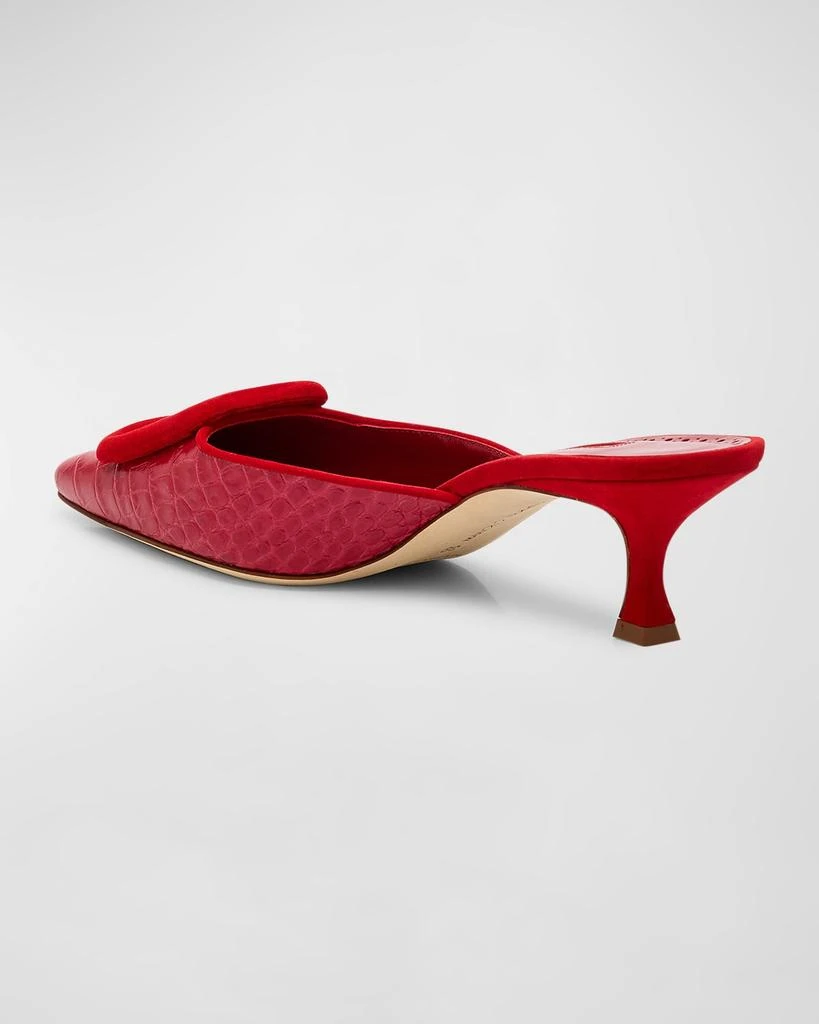Manolo Blahnik Maysale Croco Buckle Mule Pumps 5