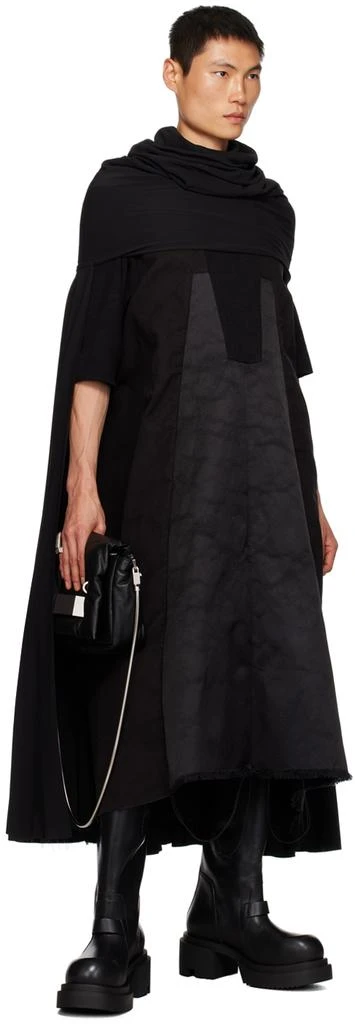 Rick Owens Black Cowl Neck Coat 4