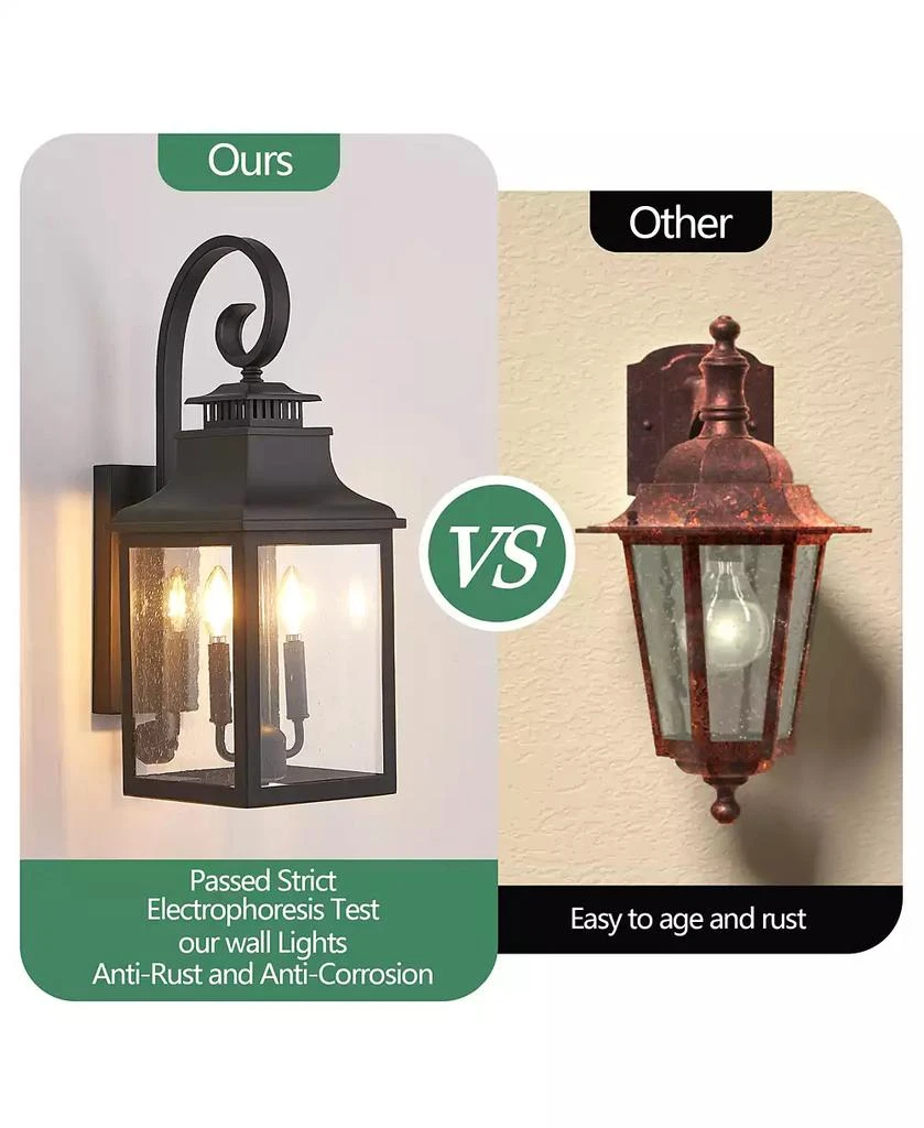 Flynama 23 Inch Vintage Black Outdoor Wall Lantern Light with Clear Seeded Glass for Porch and Patio 10