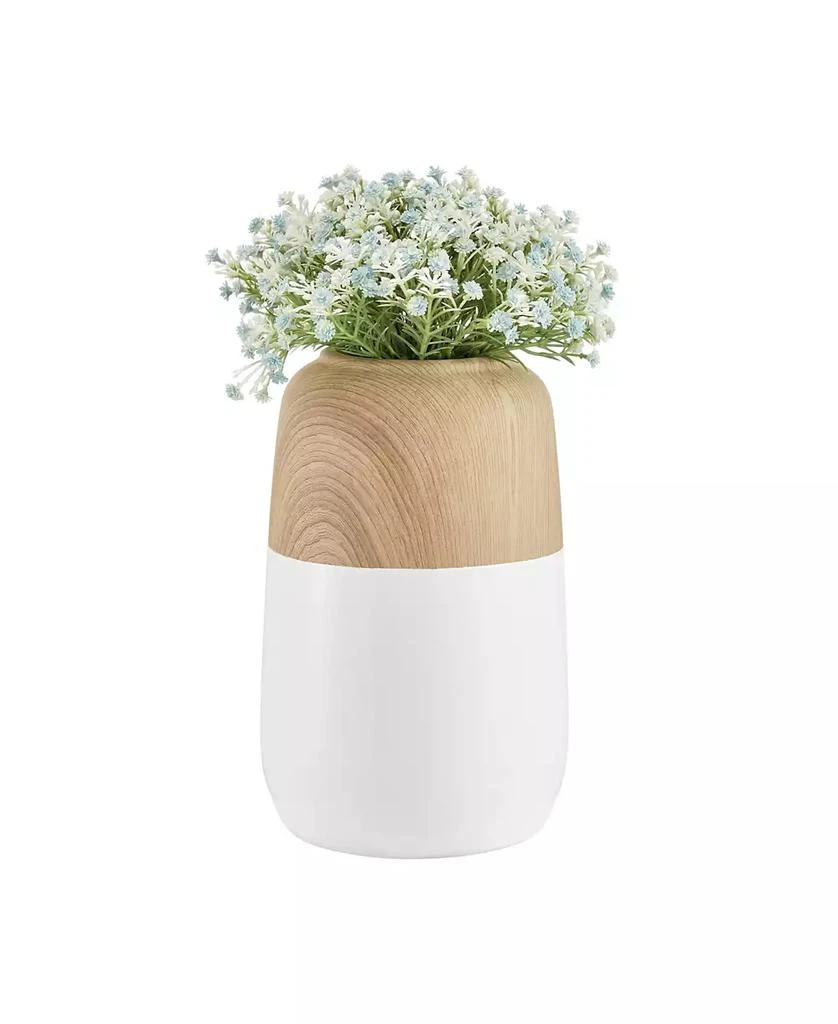 Danya B Nora Burk Two Tone Cylindrical Tabletop Vase - White and Beech 7