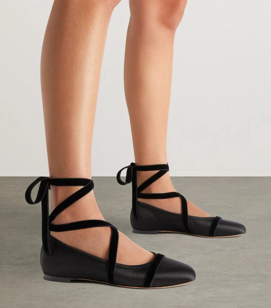 Malone Souliers Satin Spencer Ballet Flats 2