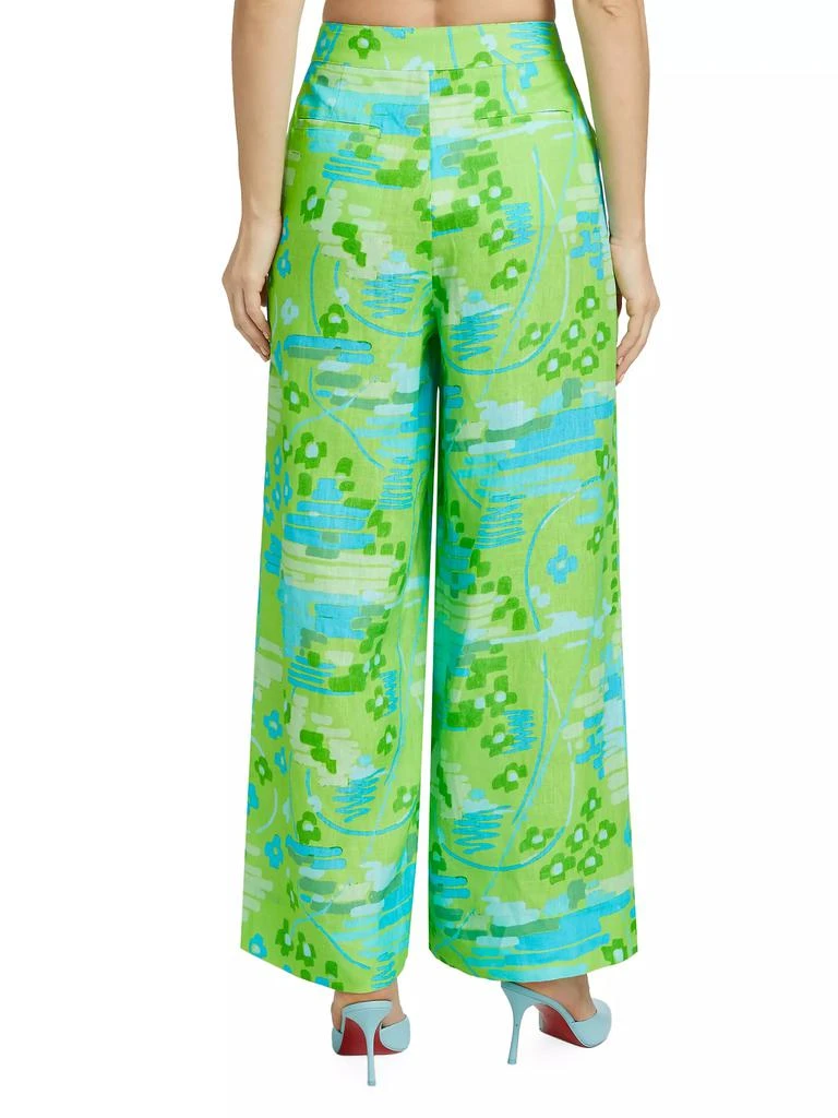 Rhode Campbell Patterned Linen Wide-Leg Pants 5