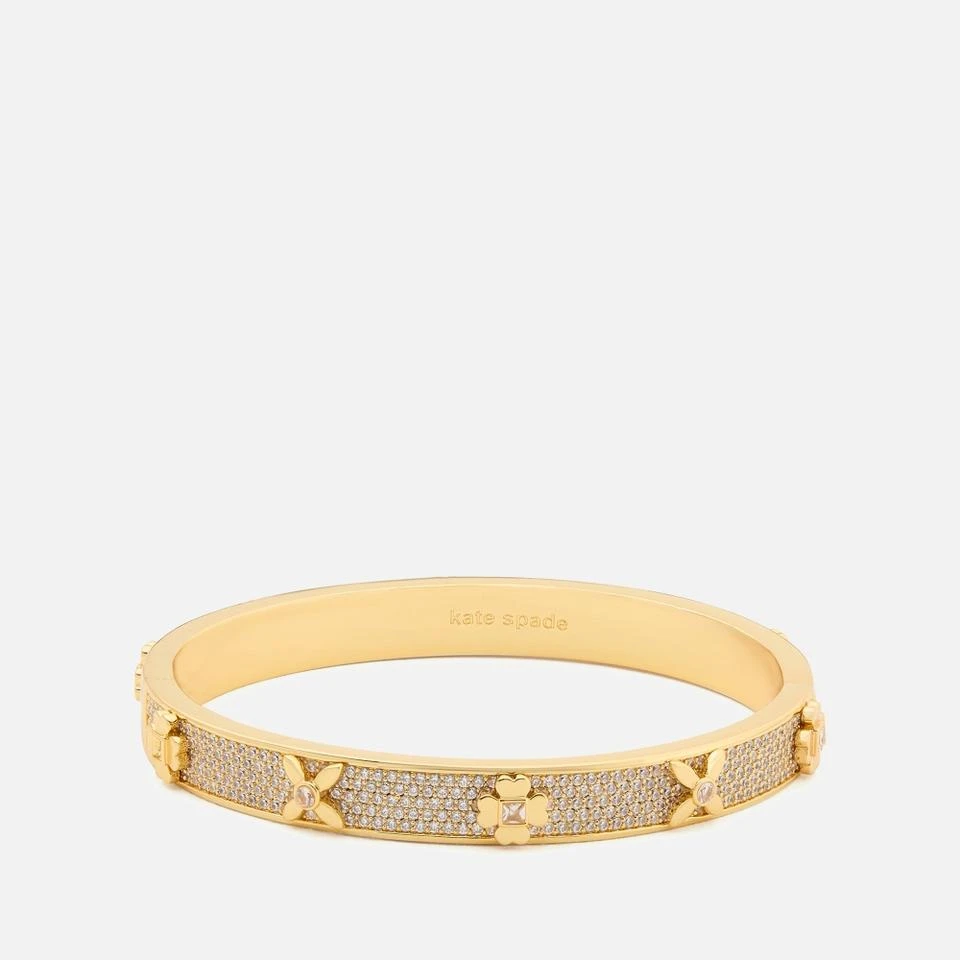 Kate Spade New York Kate Spade New York Women's Heritage Bloom Hinged Bangle - Clear/Gold 1