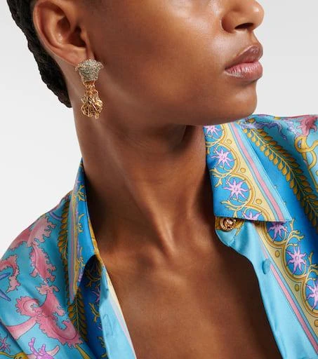 Versace La Medusa embellished drop earrings 3