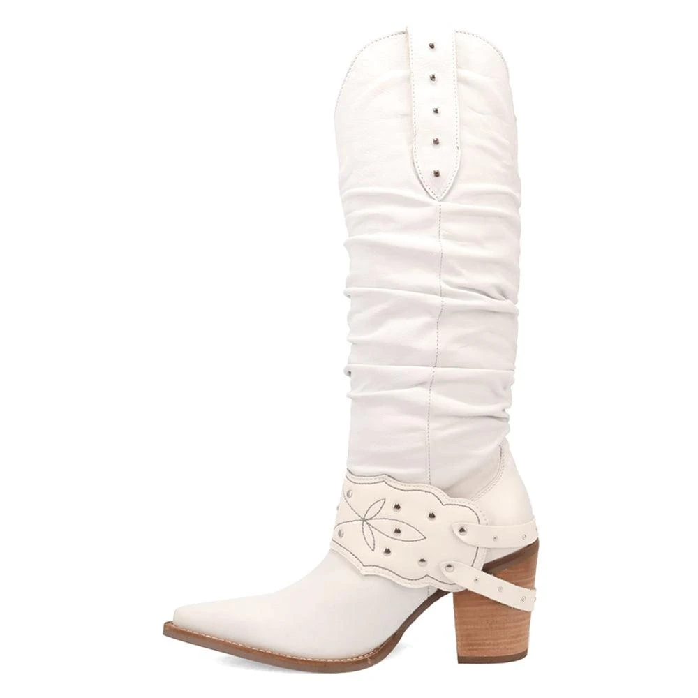 Dingo Grit N' Grace Slouchy Studded Snip Toe Pull On Cowboy Boots 3