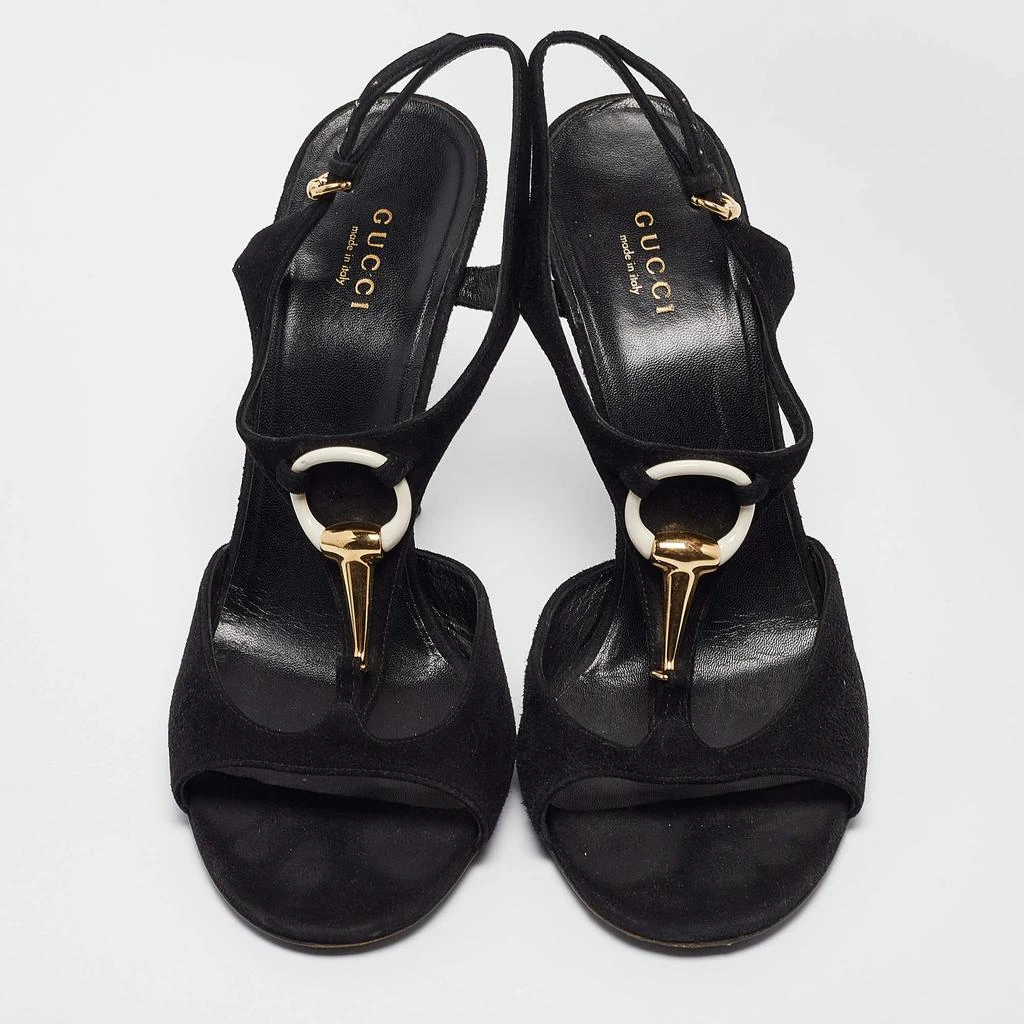Gucci Gucci Black Suede T-Strap  Open Toe Sandals Size 38.5 3