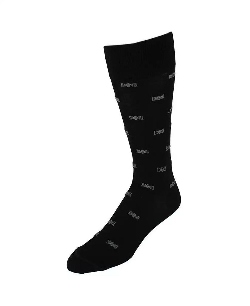 TRAFALGAR Men's Dapper Bow Tie Novelty Mid Calf Mercerized Cotton Socks (1 Pair)