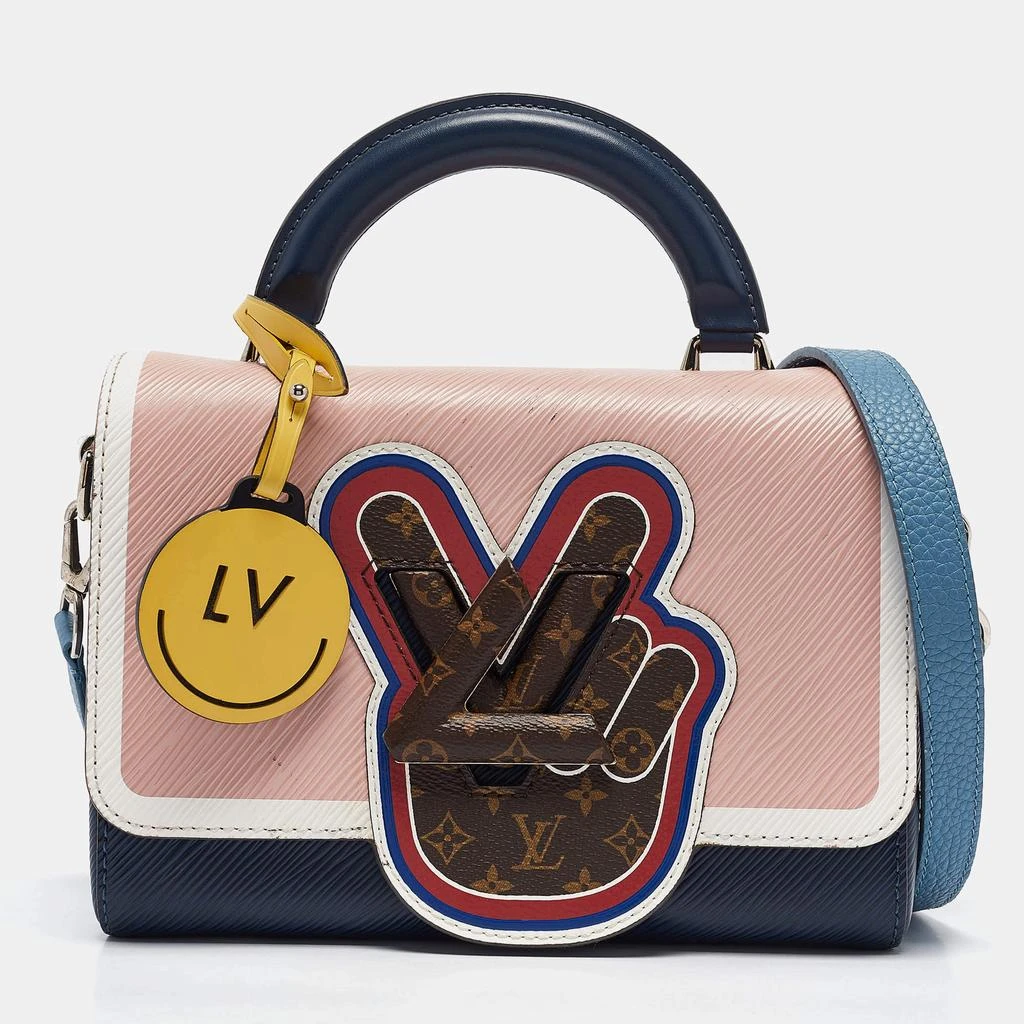Louis Vuitton Louis Vuitton Blue/Multicolor Epi Leather Peace Love Twist MM Top Handle Bag 1