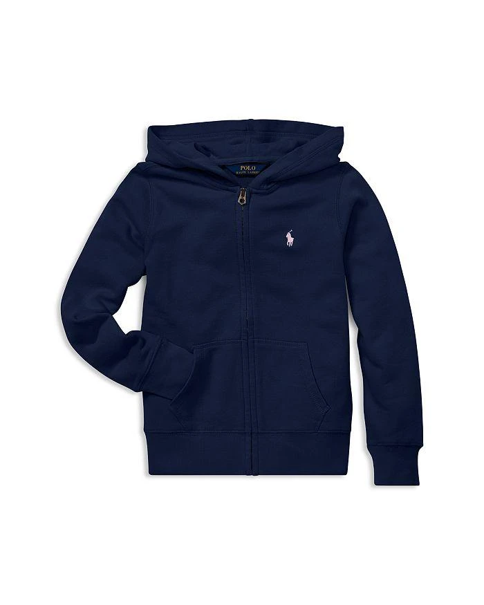 Ralph Lauren Girls' French Terry Zip-Up Hoodie - Little Kid 1
