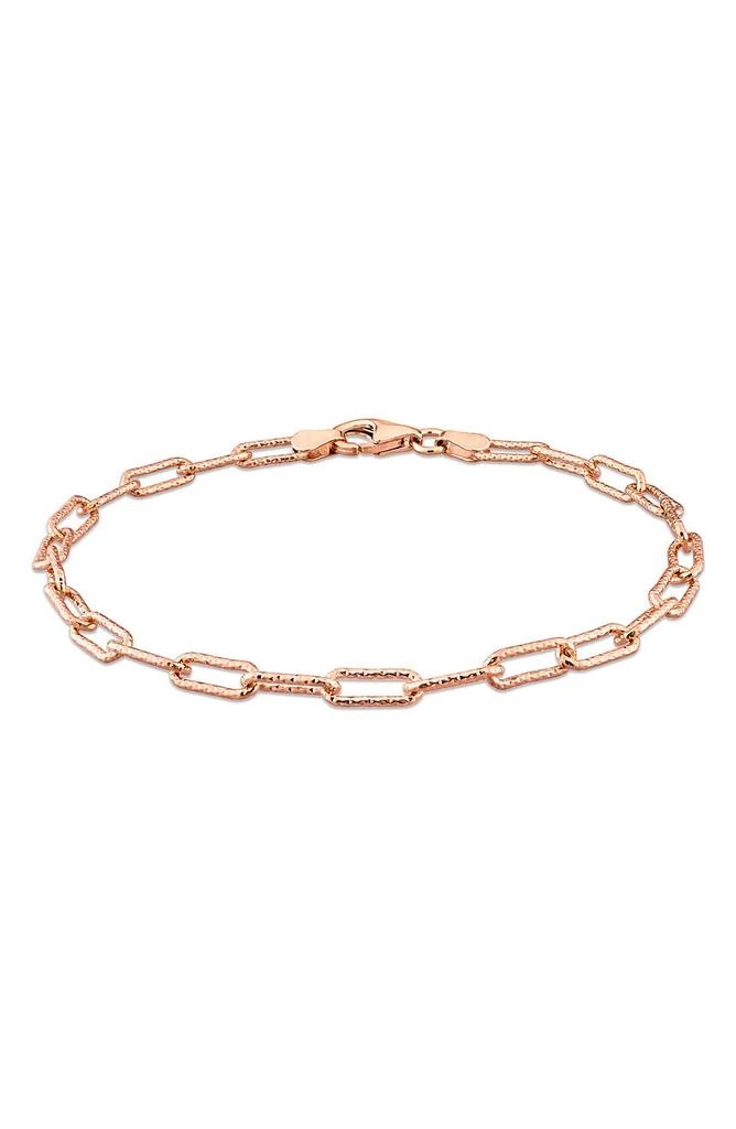 DELMAR 18K Rose Gold Vermeil Paperclip Hammered Chain Bracelet