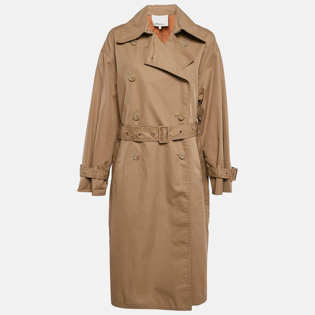 3.1 Phillip Lim 3.1 Phillip Lim Beige Gabardine Double Breasted Trench Coat M 1