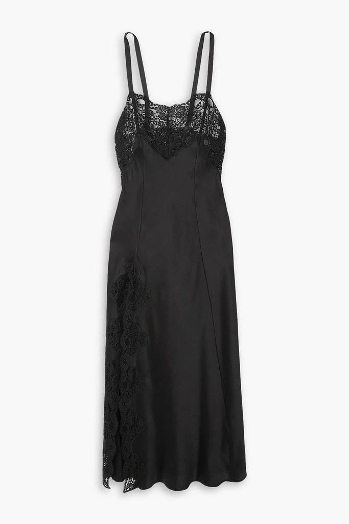 Rodarte Lace-trimmed silk-satin maxi dress 1