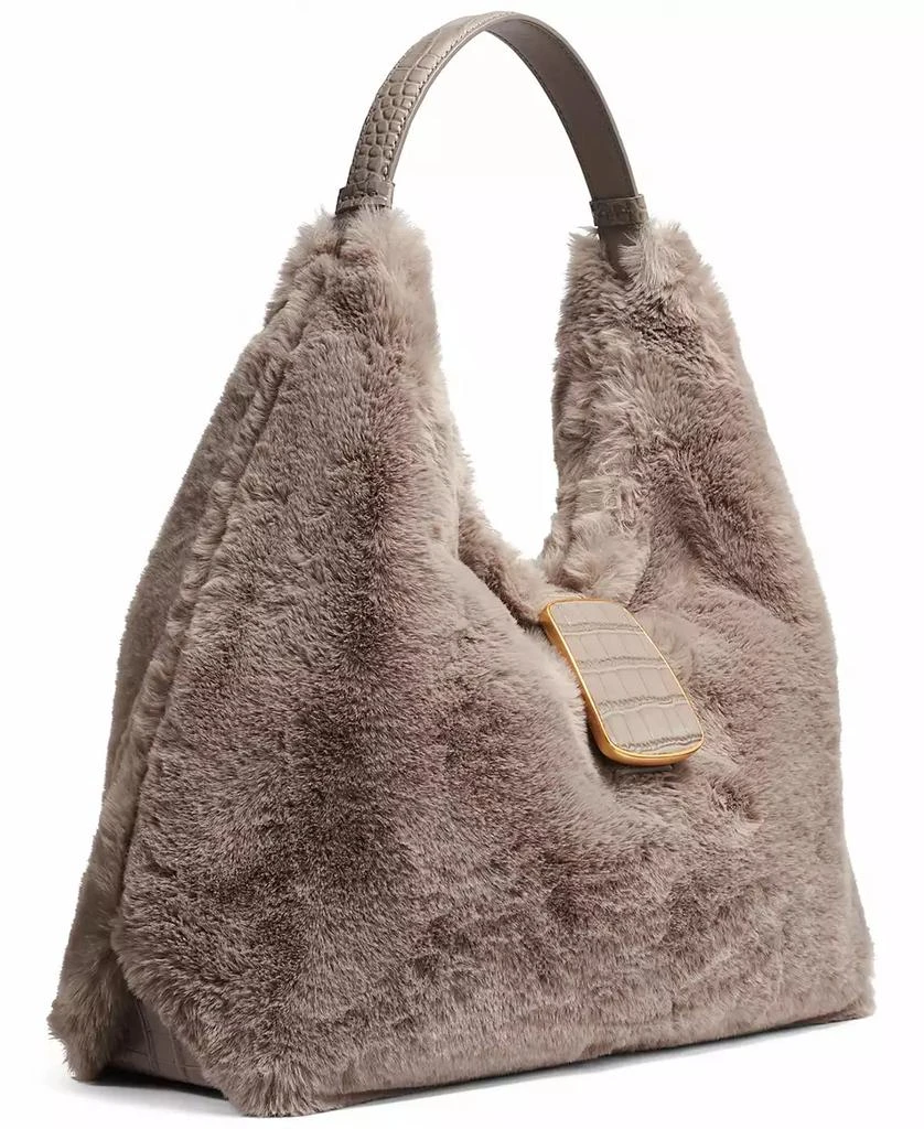 Donna Karan Percale Faux Fur Small Shoulder Bag 3