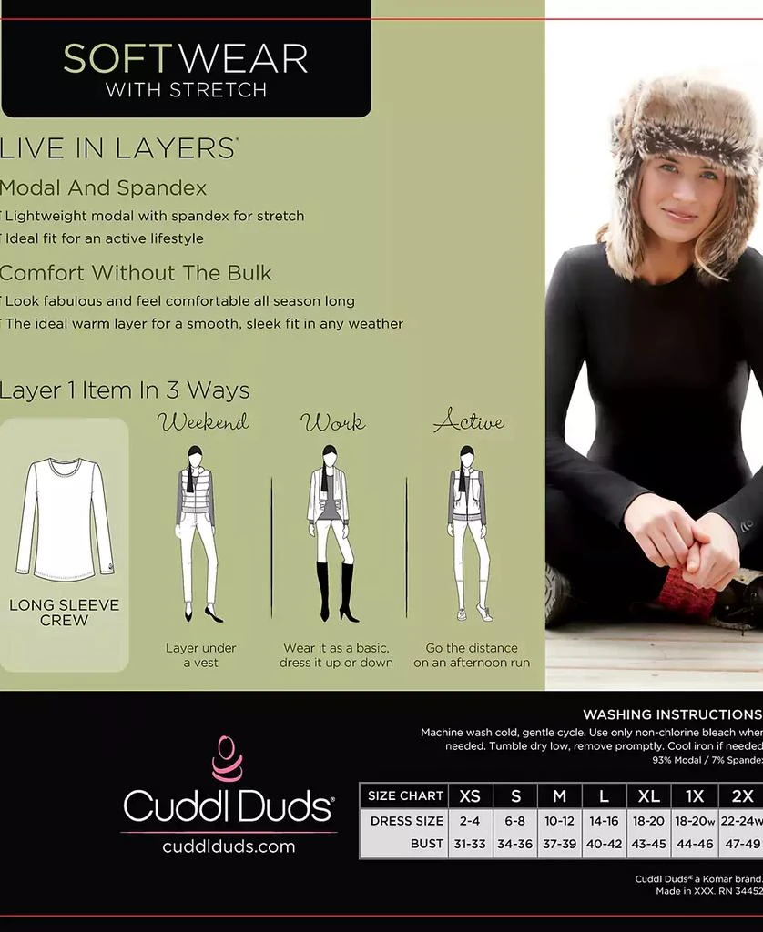 Cuddl Duds Plus Size Softwear with Stretch Long Sleeve Top 2