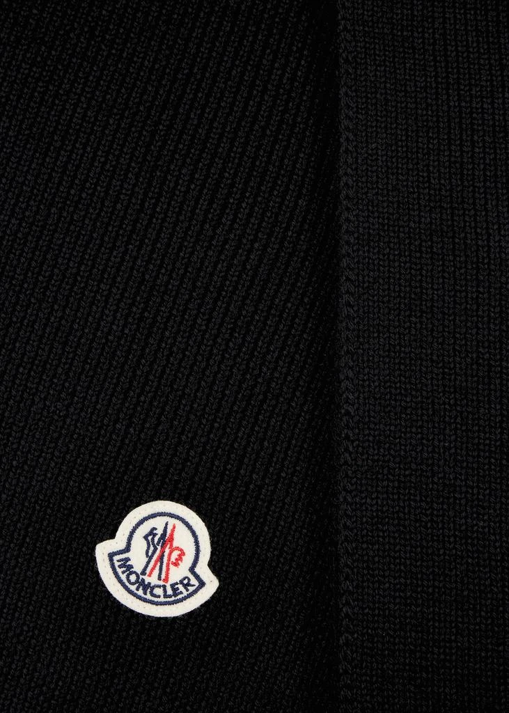 Moncler Logo ribbed wool scarf 3
