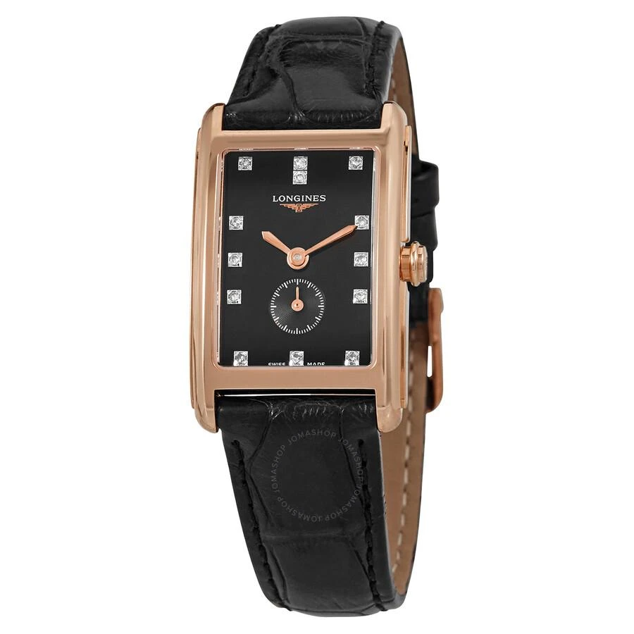 Longines Open Box - Longines Dolcevita Quartz Diamond Black Dial Ladies Watch L5.255.8.57.0 1