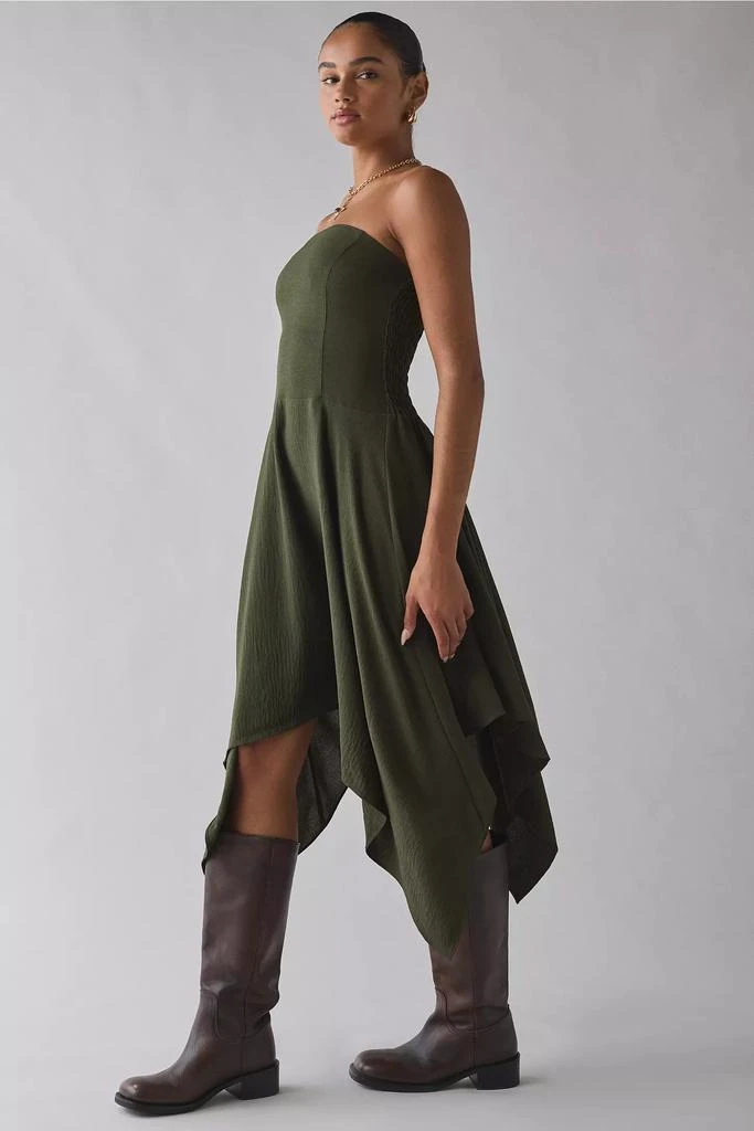 Urban Outfitters UO Be My World Strapless Asymmetrical Hanky Hem Knee-Length Dress 4