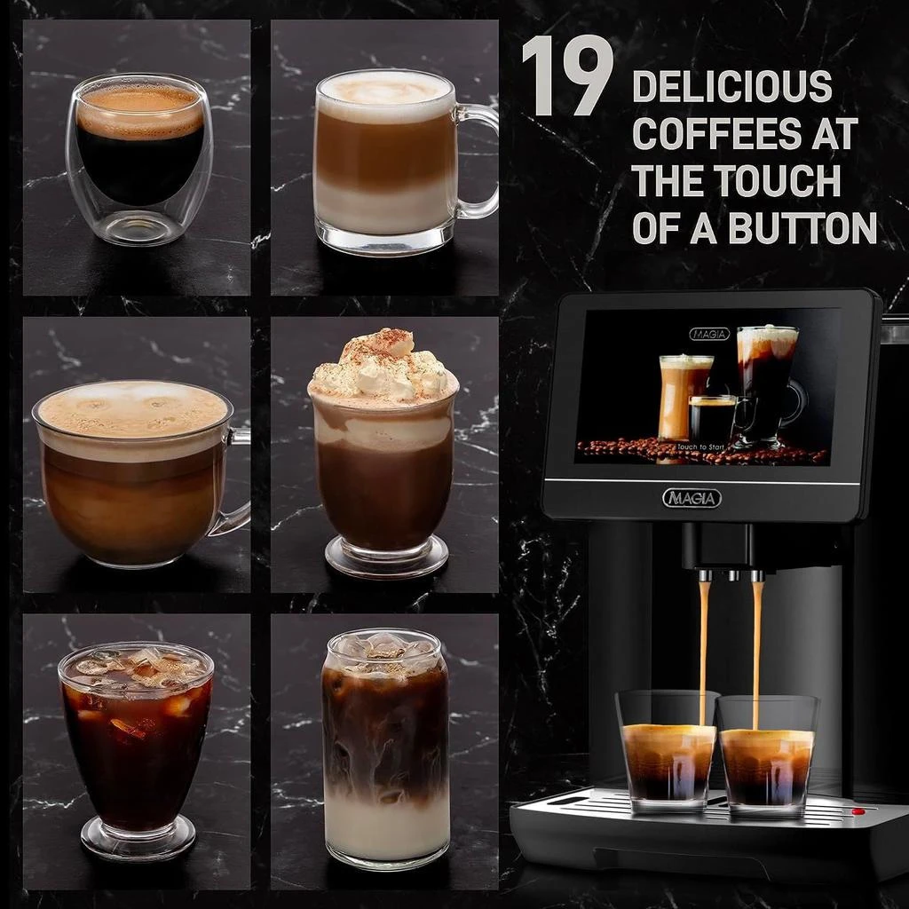 Zulay Kitchen Super Automatic Coffee Espresso Machine, Espresso Coffee Maker With Easy To Use 7” Touch Screen, 20 Coffee Recipes, 10 User Profiles 2